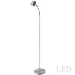 Dainolite 5 Watt LED Floor Lamp, Satin Chrome Finish