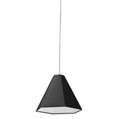 Dainolite 1 Light Incandescent Pendant Polished Chrome W/Black Shade
