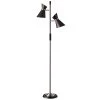 Dainolite 2 Light Floor Lamp, Matte Black/Polished Chrome