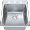 Kindred Steel Queen 17.25" X 22" Stainless Steel 20 Gauge Single Bowl Drop-In 3-Hole Kitchen Sink