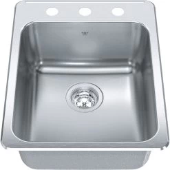 Kindred Steel Queen 17.25" X 22" Stainless Steel 20 Gauge Single Bowl Drop-In 3-Hole Kitchen Sink