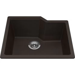 Kindred Granite 22" X 19.68" Undermount Single Bowl Kitchen Sink Mocha