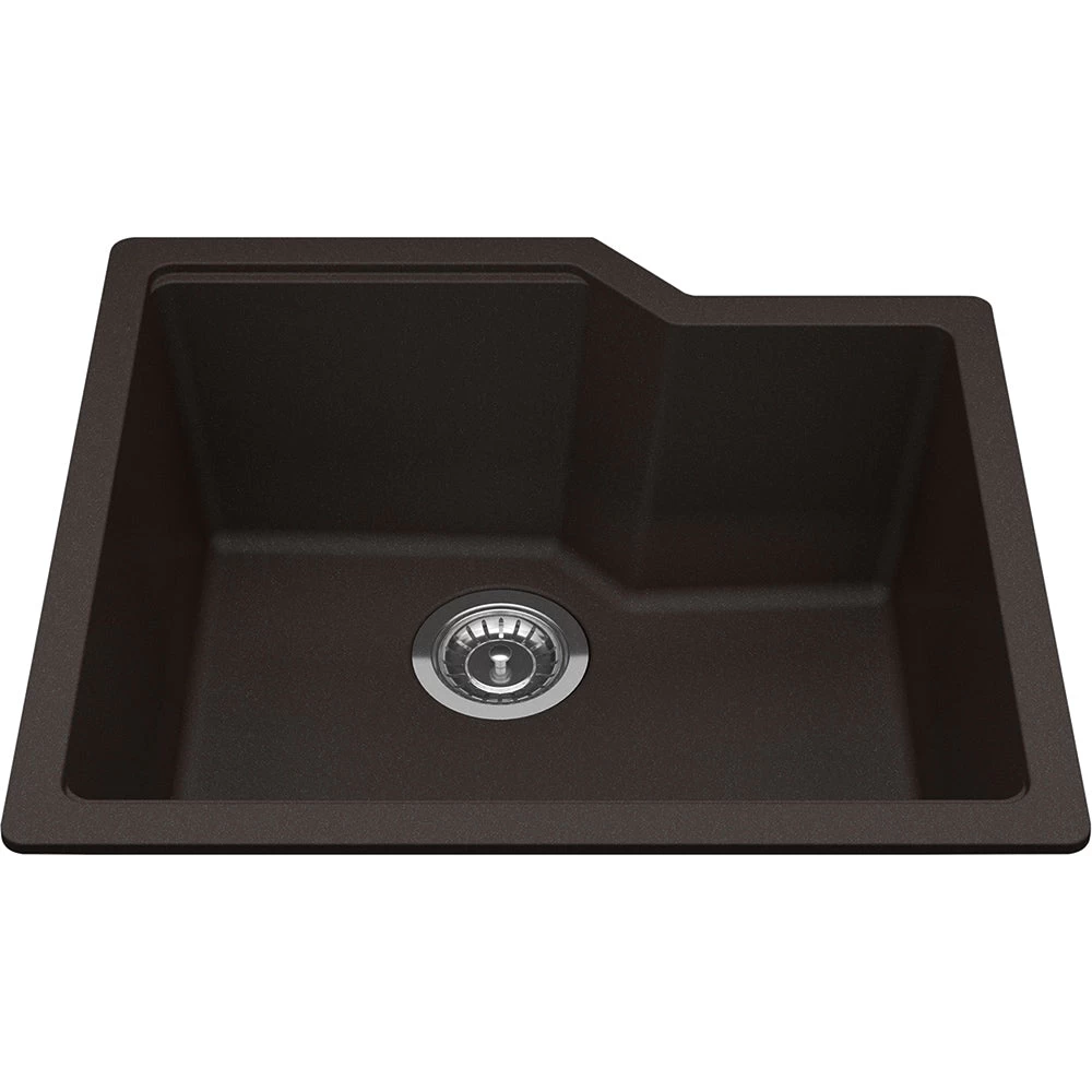 Kindred Granite 22" X 19.68" Undermount Single Bowl Kitchen Sink Mocha