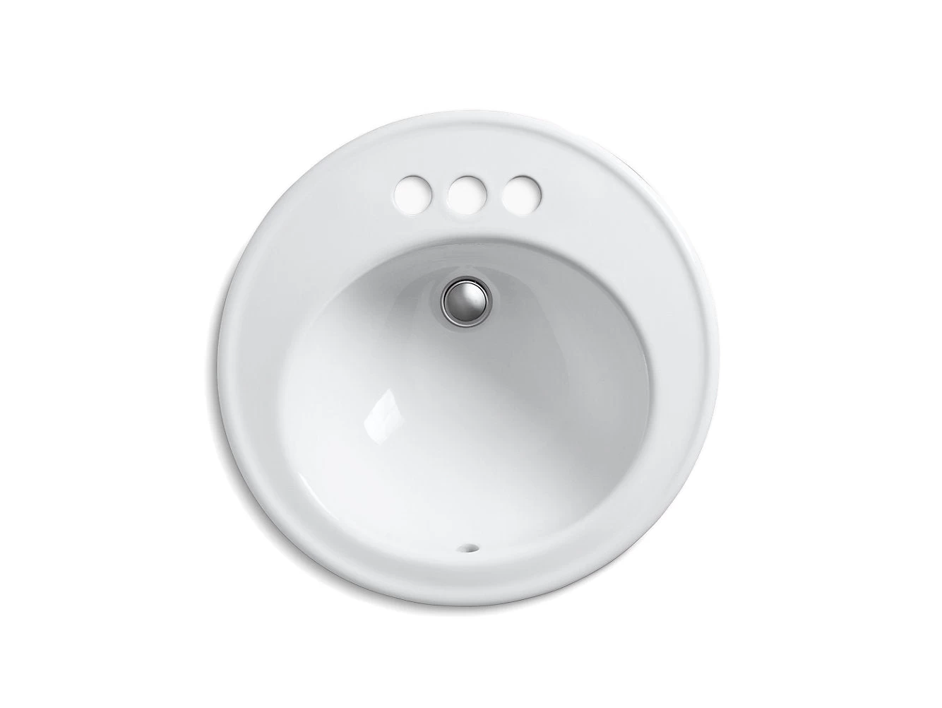 Kohler Brookline 19" Diameter Drop-In Bathroom Sink With 4" Centerset Faucet Holes - Image 2