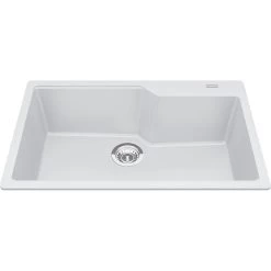 Kindred Granite Series 30.69" X 19.69" Drop In Single Bowl Granite Kitchen Sink In Polar White