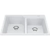 Kindred Granite Series 30.69" X 19.69" Drop In Double Bowl Granite Kitchen Sink In Polar White
