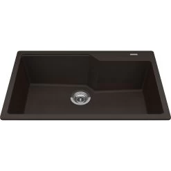 Kindred Granite 30.68" X 19.68" Drop-in Single Bowl Kitchen Sink Mocha