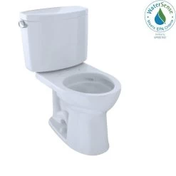 Toto Drake II Two-piece Toilet, Round Bowl, 1.28 GPF (Seat Sold Separately)