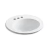 Kohler Brookline 19" Diameter Drop-In Bathroom Sink With 4" Centerset Faucet Holes