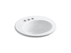 Kohler Brookline 19" Diameter Drop-In Bathroom Sink With 4" Centerset Faucet Holes