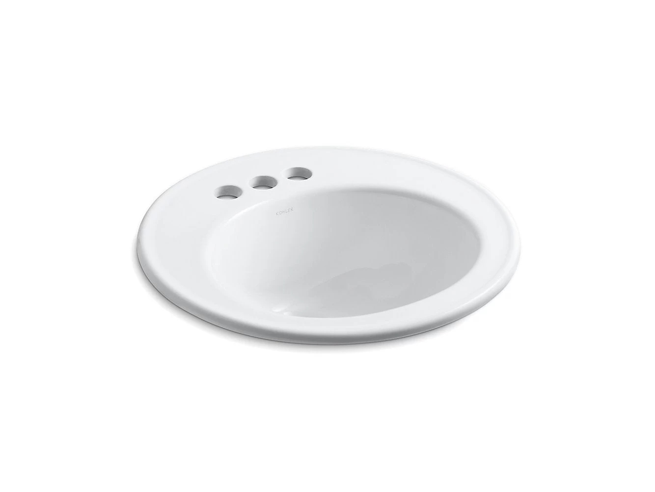 Kohler Brookline 19" Diameter Drop-In Bathroom Sink With 4" Centerset Faucet Holes