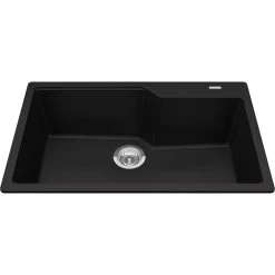Kindred Granite Series 30.69" X 19.69" Drop In Single Bowl Granite Kitchen Sink In Matte Black