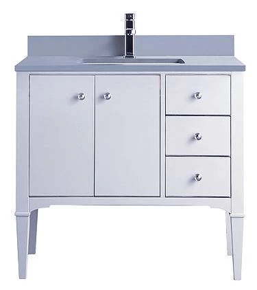 PierDeco Washington 37" White Bathroom Vanity With White Countertop - Image 3