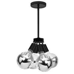 Dainolite 4 Light Pendant Ceiling Light, Matte Black Finish