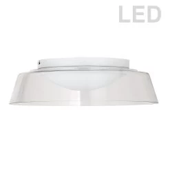 Dainolite 35W LED Matte White Flush Mount With Clear Glass
