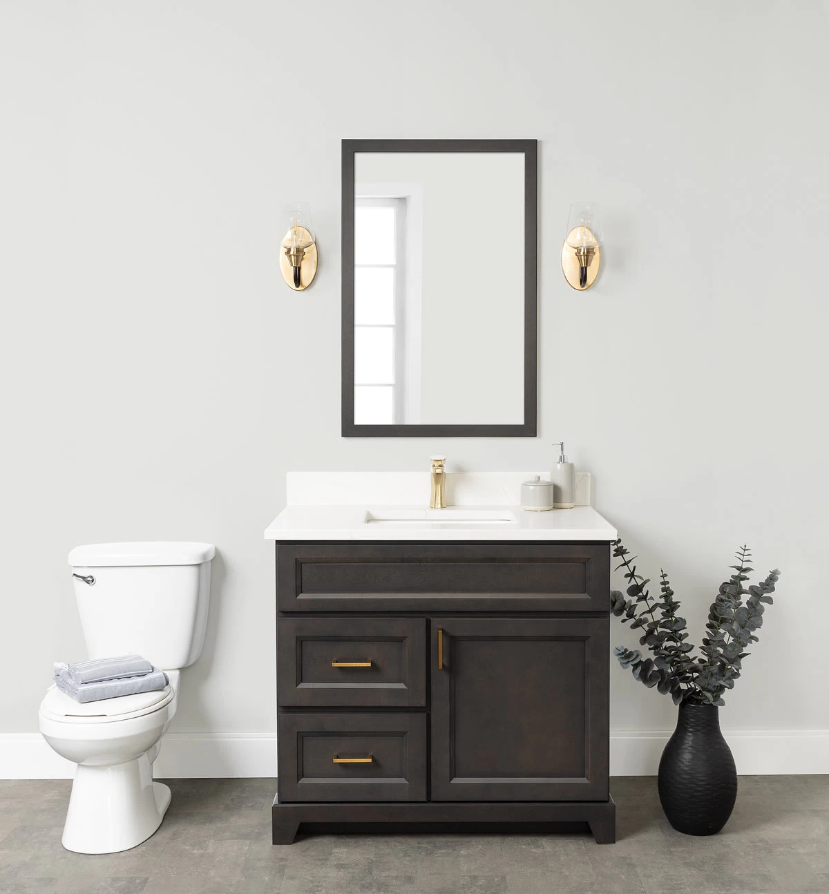 Stonewood Bellrose Lakewood Stained Classic Freestanding Vanity With Countertop And Sink