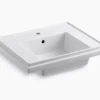 Kohler Tresham 24" Pedestal Bathroom Sink Basin With Single Faucet Hole - White