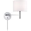 Dainolite 1 Light Incandescent Wall Sconce, Polished Chrome Finish With White Shade