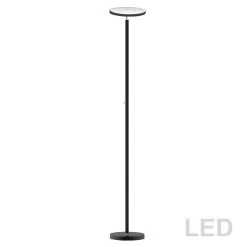 Dainolite LED Torchier, Satin Black Finish