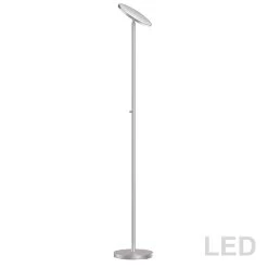 Dainolite LED Torchier, Satin Nickel Finish