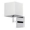 Dainolite 1 Light Incandescent Wall Sconce, Polished Chrome With White Shade Finish