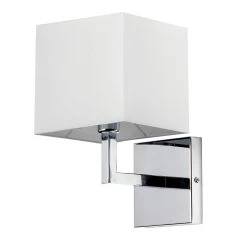 Dainolite 1 Light Incandescent Wall Sconce, Polished Chrome With White Shade Finish