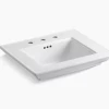 Kohler Memoirs Stately Console Table Bathroom Sink Basin With 8" Widespread Faucet Holes 24"