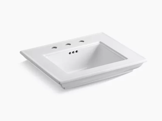 Kohler Memoirs Stately Console Table Bathroom Sink Basin With 8" Widespread Faucet Holes 24"