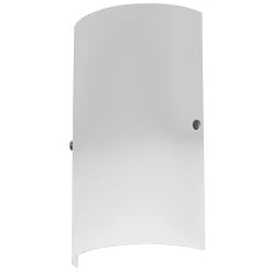 Dainolite 1 Light Wall Sconce, Satin Chrome Accents, White Frosted Glass
