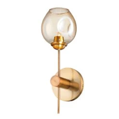 Dainolite 1 Light Halogen Wall Sconce, Vintage Bronze With Champagne Glass