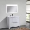 Kube Bath Dolce 36" Floor Mount Bathroom Vanity With Quartz Countertop With 2 Doors And 2 Drawers AD636