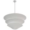 Dainolite 4 Light Pendant White Shade, Polished Chrome
