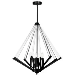 Dainolite Aalto 8 Light Matte Black Incandescent Chandelier