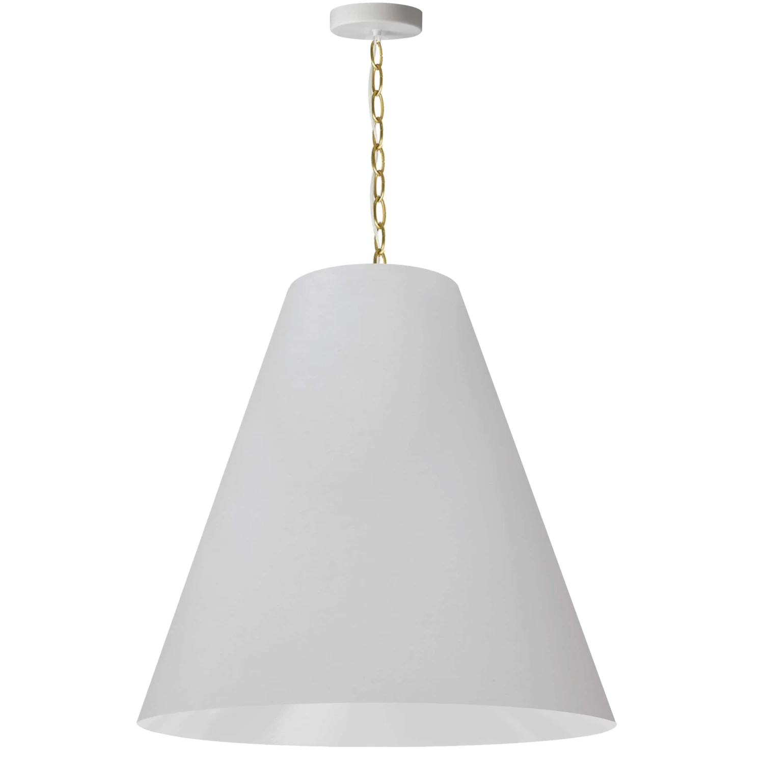 Dainolite 1 Light Large Anaya Aged Brass Pendant W/ White Shade
