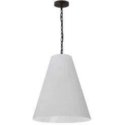 Dainolite 1 Light Medium Anaya Matte Black Pendant W/ White Shade