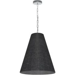 Dainolite 1 Light Medium Anaya Polished Chrome Pendant With Black/Clear Shade