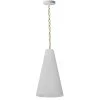 Dainolite 1 Light Small Anaya Aged Brass Pendant W/ White Shade