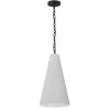 Dainolite 1 Light Small Anaya Matte Black Pendant W/ White Shade