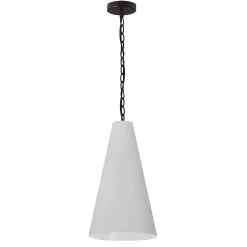 Dainolite 1 Light Small Anaya Matte Black Pendant W/ White Shade