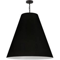 Dainolite 1 Light X-Large Anaya Matte Black Pendant W/ Black Shade
