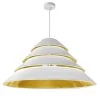 Dainolite 4 Light Pendant, White And Gold Shade, White