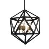 Dainolite 5-Light Matte Black Chandelier Light Fixture With Antique Brass Accents