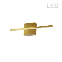 Dainolite 19W LED Wall Sconce, Aged Brass With White Acrylic Diffuser