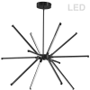 Dainolite 60W LED Chandelier, Matte Black With White Acrylic Diffuser