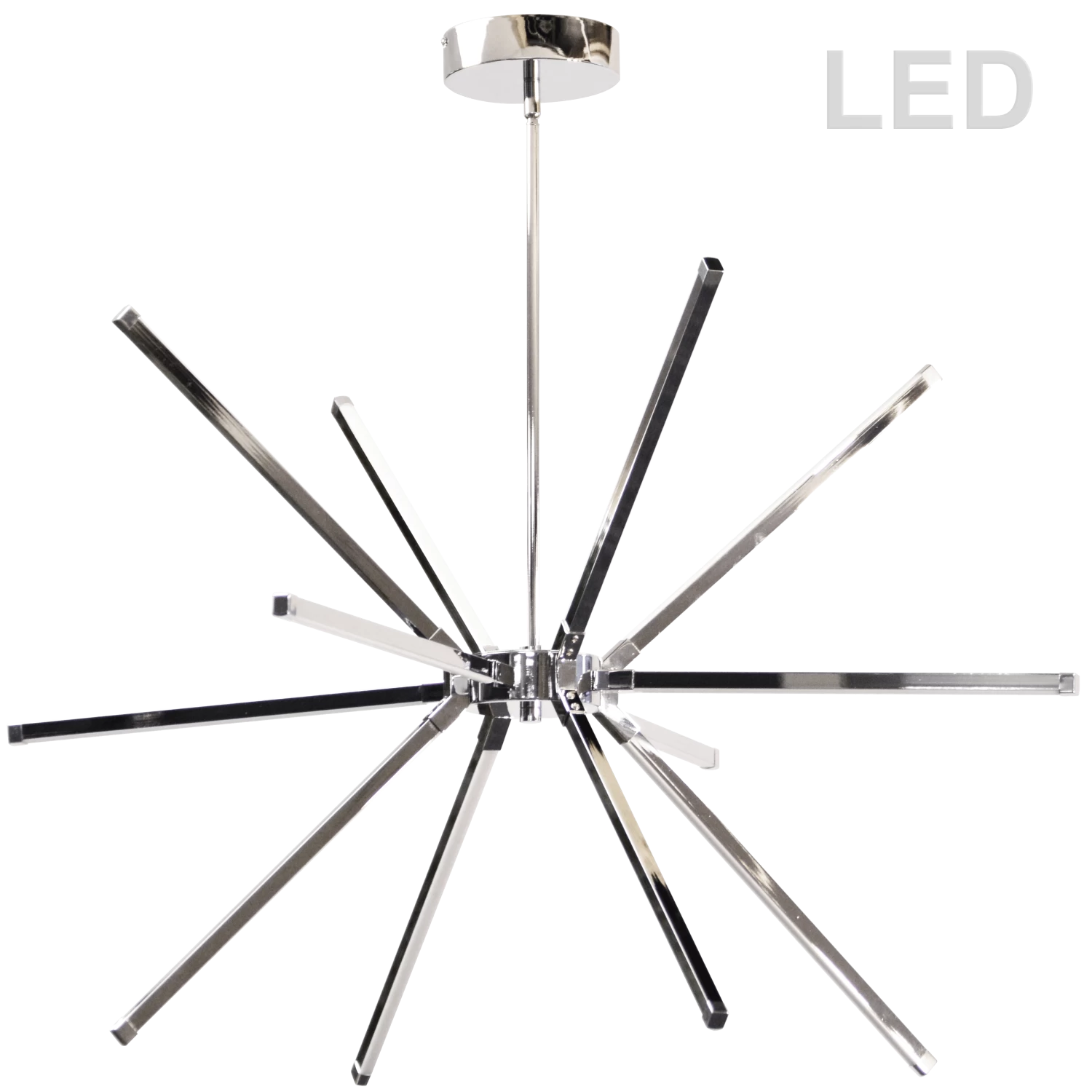 Dainolite 60W LED Chandelier, Polished Chrome With White Acrylic Diffuser