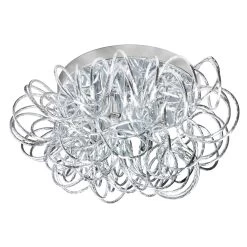 Dainolite 4 Light Tubular Flush Mount Fixture, Polished Chrome Finish