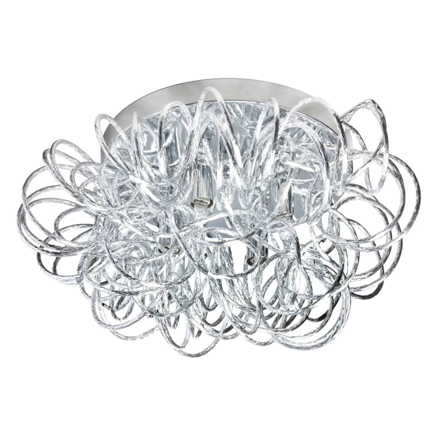 Dainolite 4 Light Tubular Flush Mount Fixture, Polished Chrome Finish