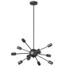 Dainolite 12 Light Satellite Chandelier, Matte Black