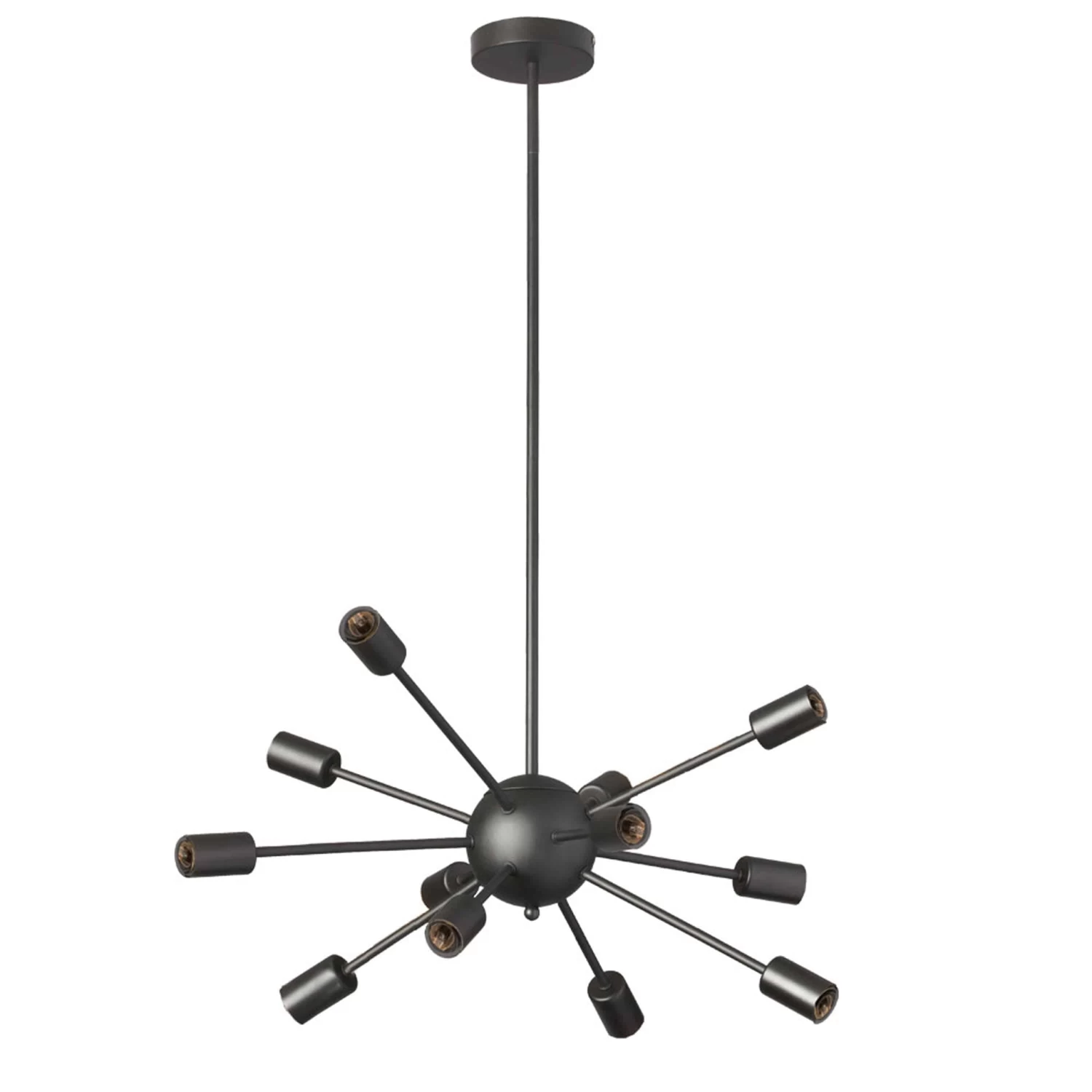 Dainolite 12 Light Satellite Chandelier, Matte Black
