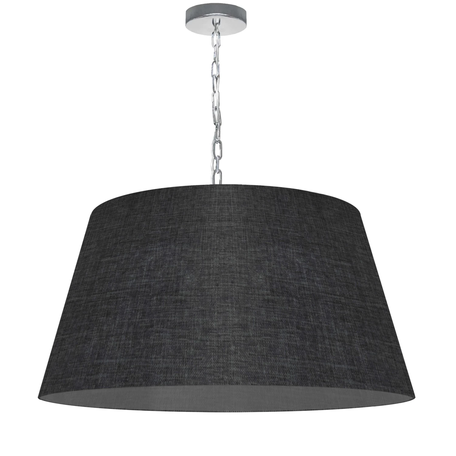 Dainolite 1 Light Brynn Large Pendant, Black/Clear Shade, Polished Chrome